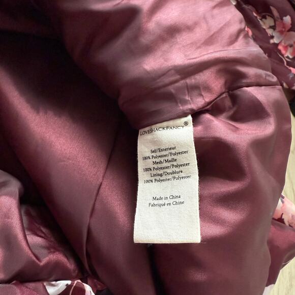 LoveShackFancy Dress Size 8 Hansel Oxblood Bubble Skirt Fitted Bodice Satin Bow - Picture 11 of 11